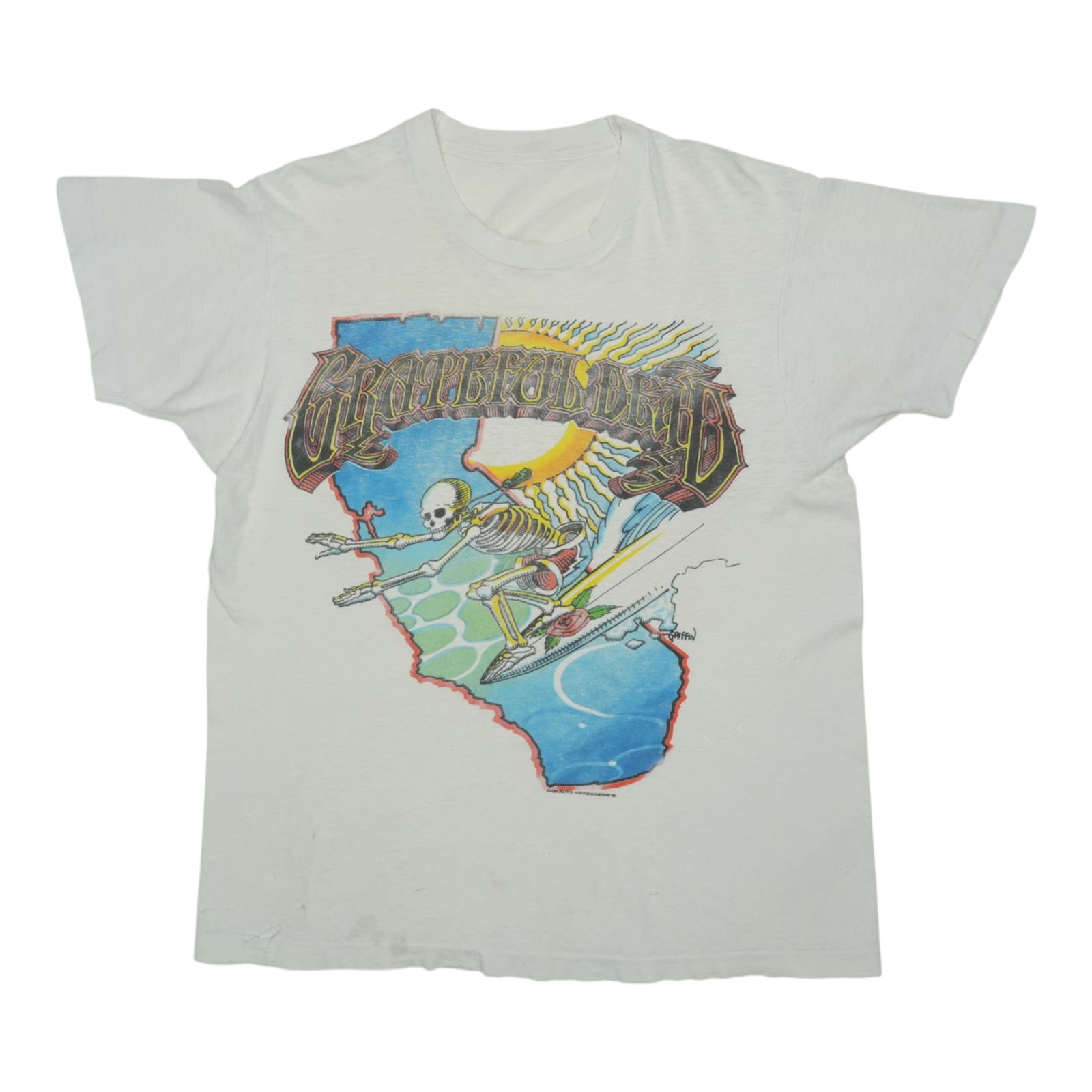 Vintage 1988 Grateful Dead White Cotton California T-Shirt (1 of 9)