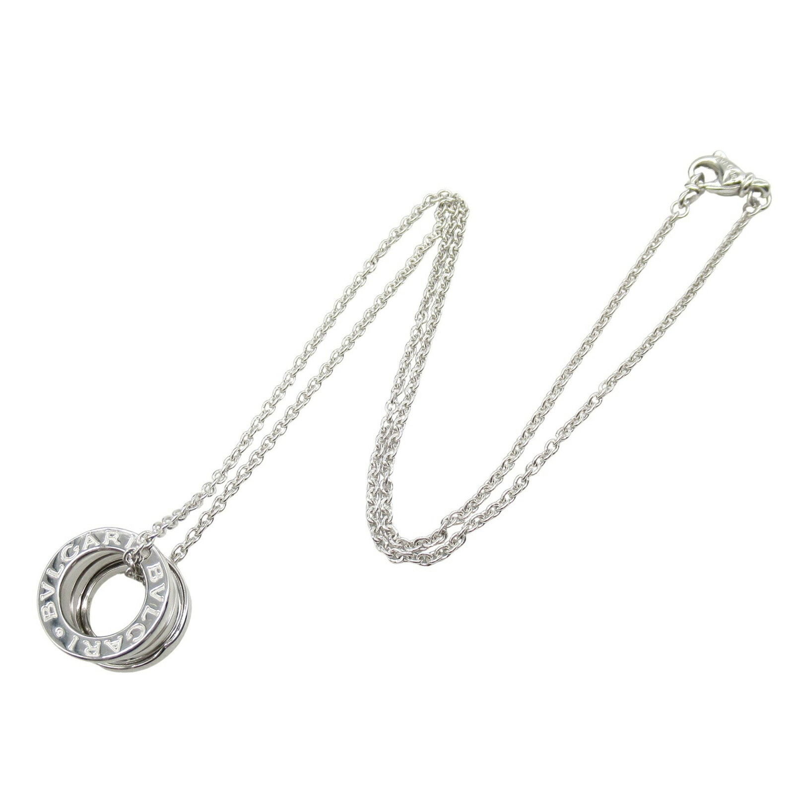 White Gold Necklace Bulgari B.Zero1 Pendant 40.5cm Italian Design: White Gold Necklace Bulgari B.Zero1 Pendant 40.5cm Italian Design Bulgari B.Zero1 necklace crafted in white gold, featuring a silver color and designed for women. Made in Italy, this piece has been po
