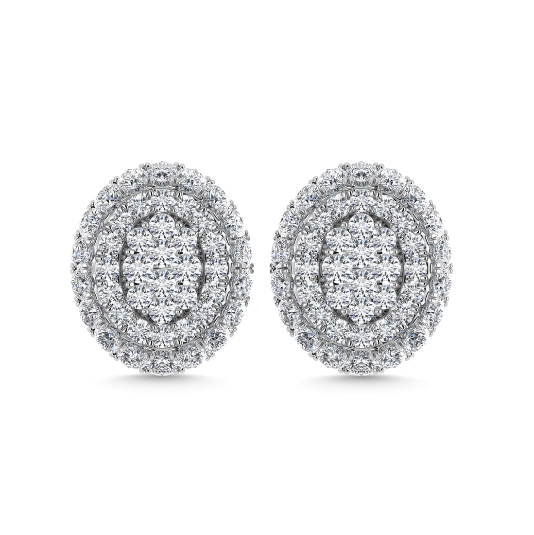 Diamond 5/8 Ct.Tw. Cluster Fashion Earrings in 14K White Gold Gold (1 of 3)