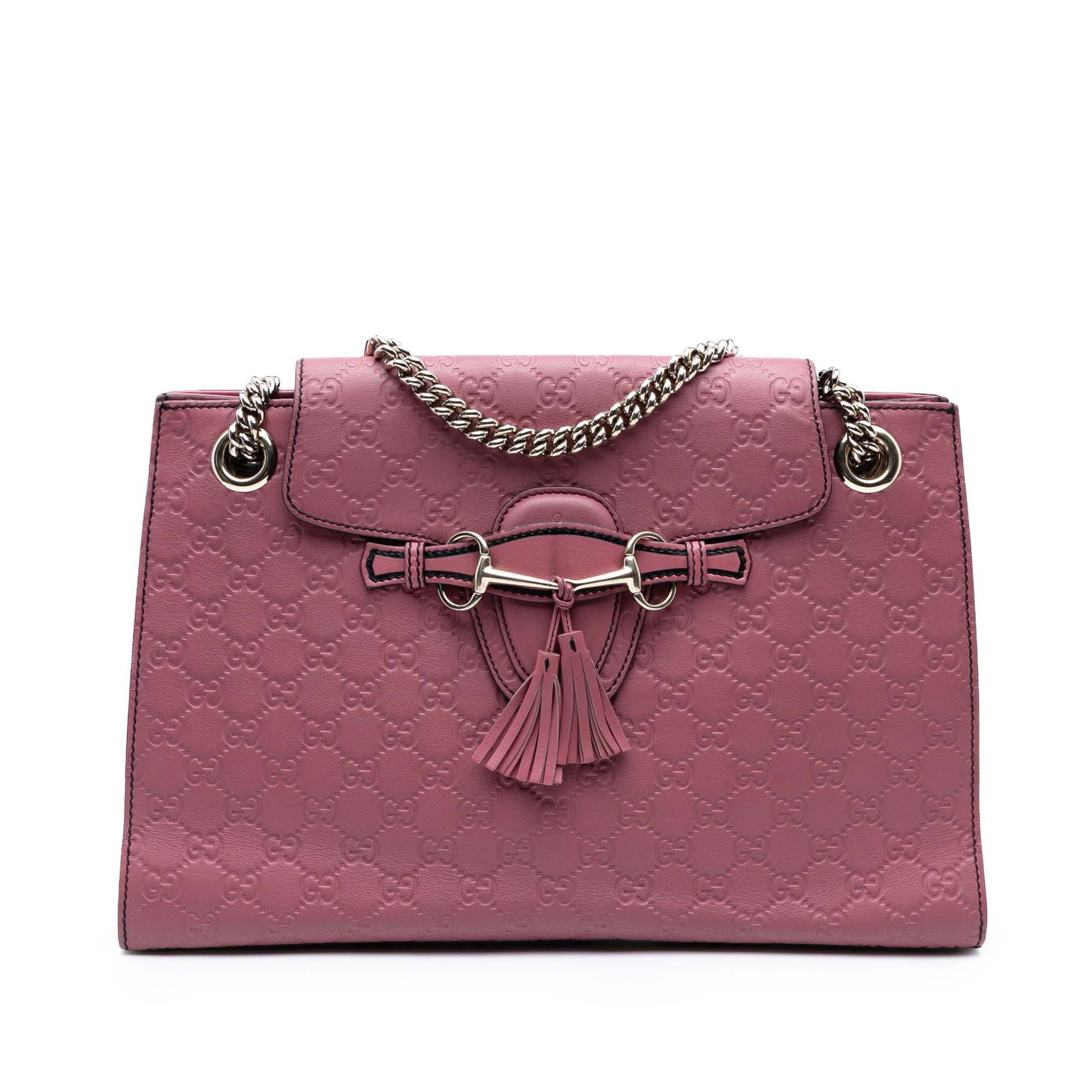 Gucci Large Guccissima Emily Pink Leather Shoulder Bag (1 of 7)