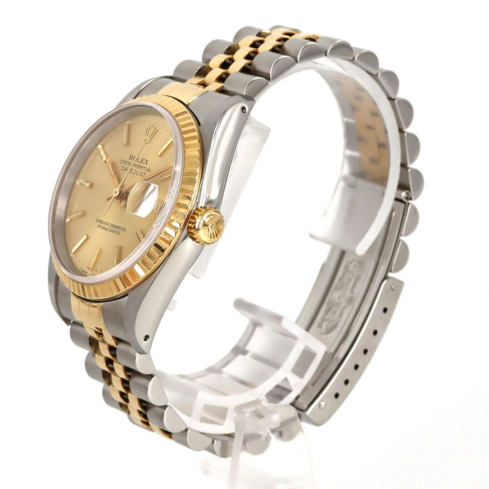 Gold and Steel Rolex Datejust Men's Watch 36mm Swiss Made: Gold and Steel Rolex Datejust Men's Watch 36mm Swiss Made This Rolex Datejust 36mm features a gold and steel construction with a gold-colored dial, designed for men. Made in Switzerland, the watch has