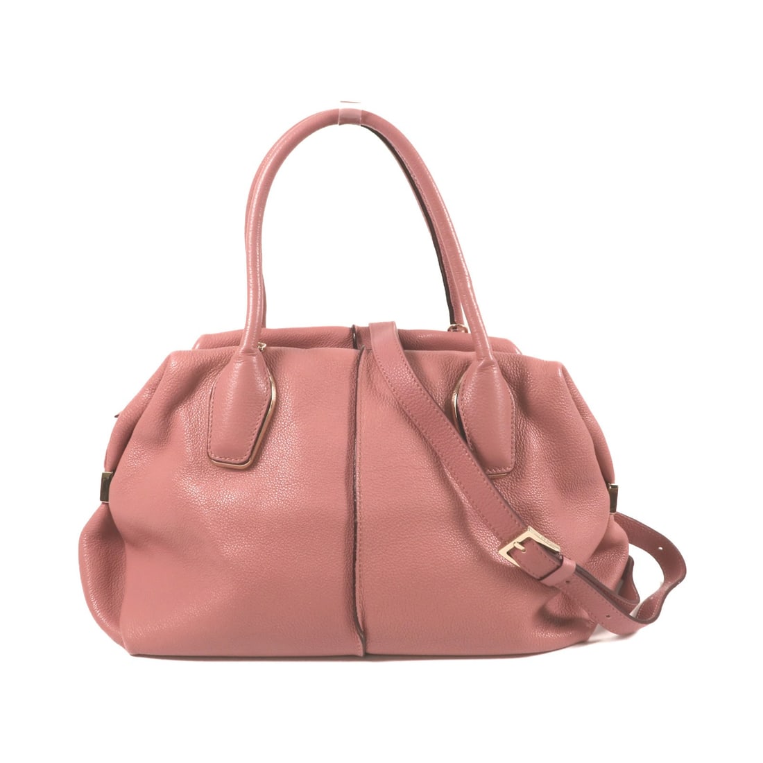 TODS Pink Calfskin Leather Two Way Shoulder Bag with Gold Hardware (1 of 17)