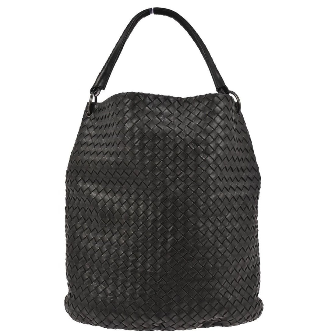 Bottega Veneta Intrecciato Black Leather Top Handle Bag 255691 (1 of 12)