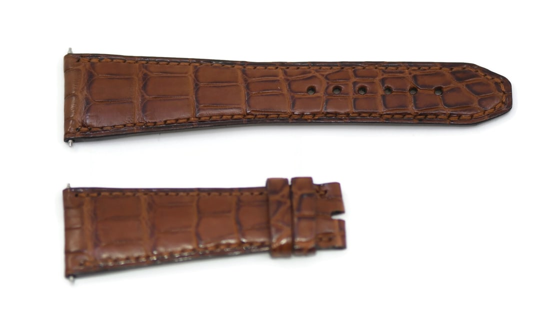 Authentic Pierre Kunz Brown Leather Watch Band 22mm (1 of 2)