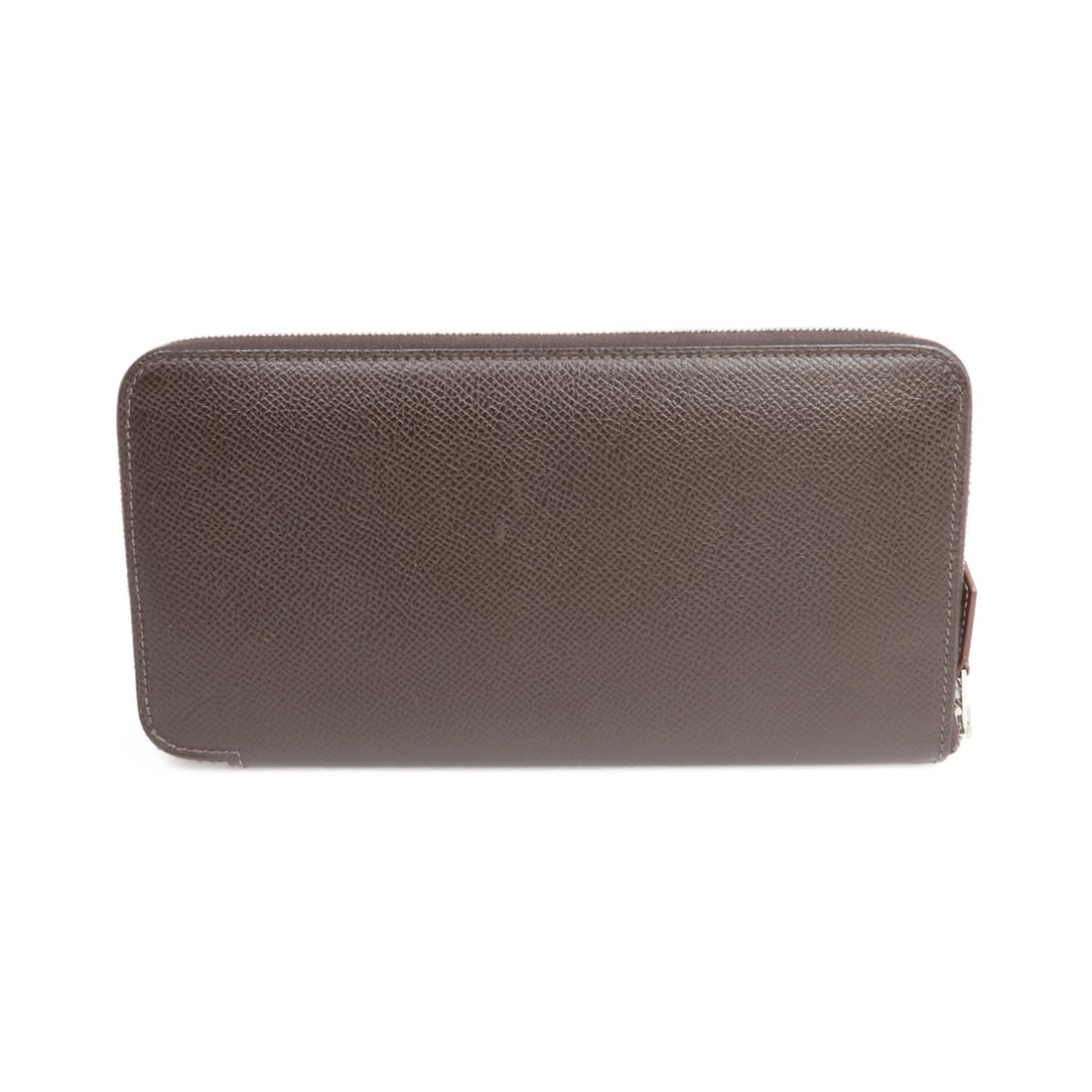 Brown Epsom Leather Silk In Long Wallet by Hermes with Silver Hardware (1 of 15)