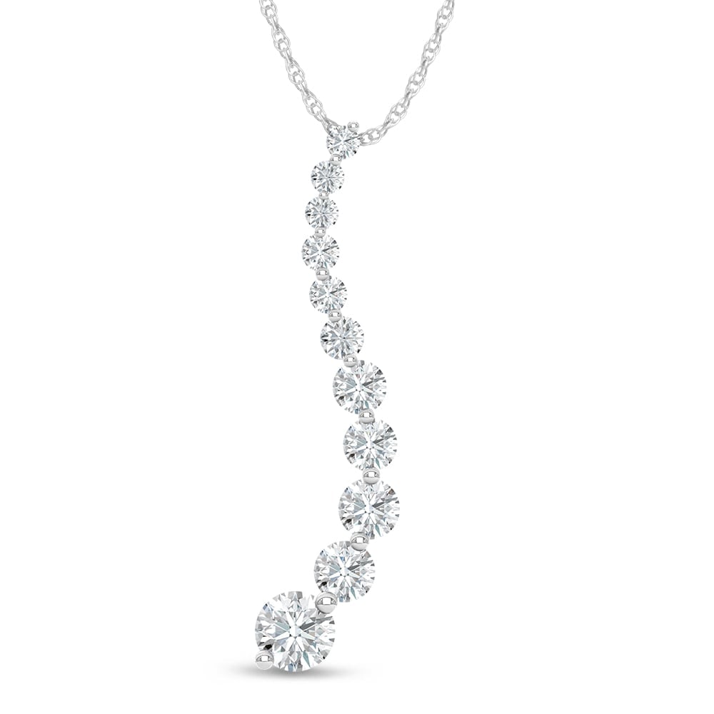 14K White Gold Lab Grown Diamond 2 Ct.Tw. Fashion Pendant: 14K White Gold Lab Grown Diamond 2 Ct.Tw. Fashion Pendant Designed in luminous 14K white gold, this fashion pendant features lab-grown diamonds totaling 2 carat total weight for elevated brilliance. 1