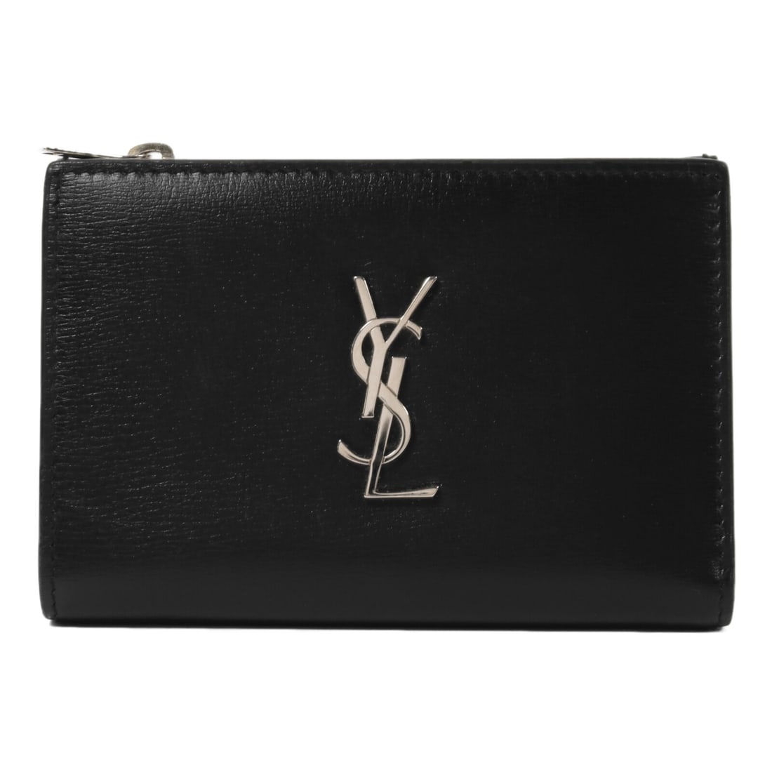 Black Calfskin Bi-Fold Wallet by Saint Laurent with Silver Hardware (1 of 16)