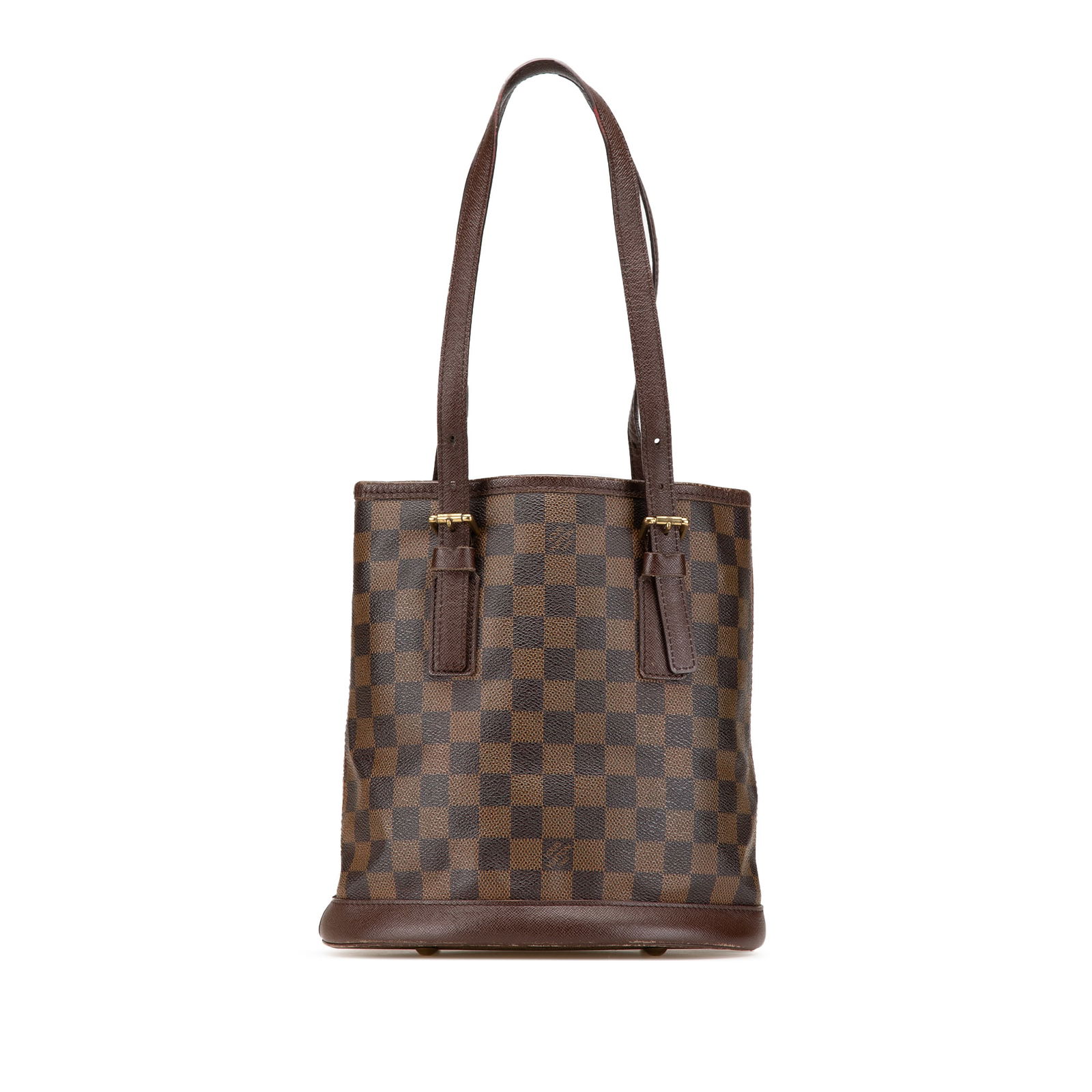 Louis Vuitton Damier Ebene Marais Canvas Handbag with Leather Trim: Louis Vuitton Damier Ebene Marais Canvas Handbag with Leather Trim The Louis Vuitton Damier Ebene Marais is a stylish and functional handbag crafted from durable damier ebene canvas with leather trim.
