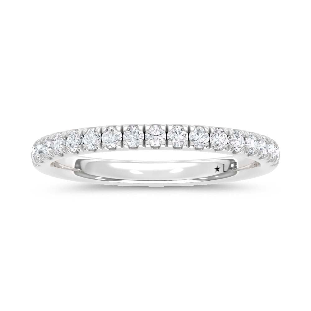 14K White Gold Lab Grown Diamond 1/3 Ct.Tw. Wedding Band: 14K White Gold Lab Grown Diamond 1/3 Ct.Tw. Wedding Band This 14K White Gold Anniversary Band, adorned with 1/3 Ct.Tw. of Lab Grown Diamonds, is a symbol of refined sophistication. The classic white g