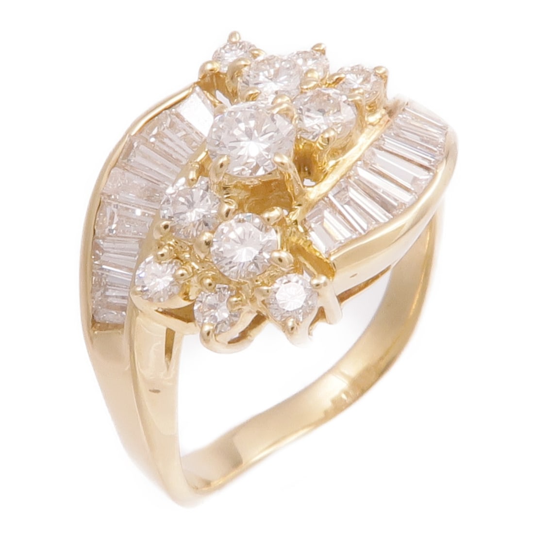 18K Yellow Gold Diamond Ring Size 5.25 (1 of 7)
