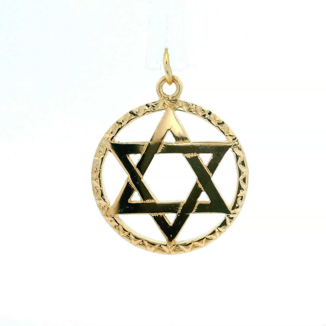 Estate 14k Yellow Gold Star of David Wreath Pendant Charm (1 of 4)