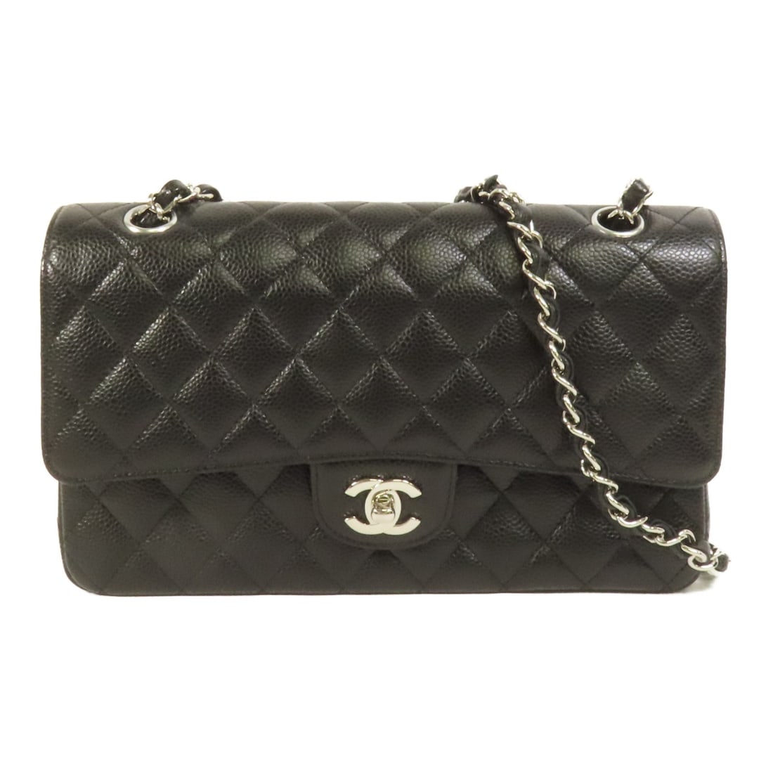 CHANEL Classic 25 Shoulder Bag Black Calfskin Leather SHW: CHANEL Classic 25 Shoulder Bag Black Calfskin Leather SHW This CHANEL Classic 25 Chain Shoulder Bag is a timeless accessory crafted from luxurious calfskin leather in an elegant black hue. Designed fo