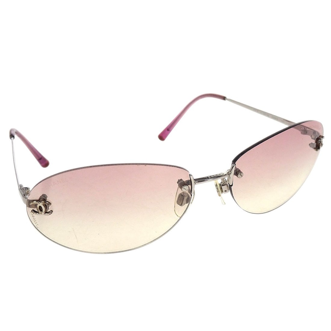 CC Logos Pink Lens Silver Frame Sunglasses by Chanel Model L7226862 (1 of 7)