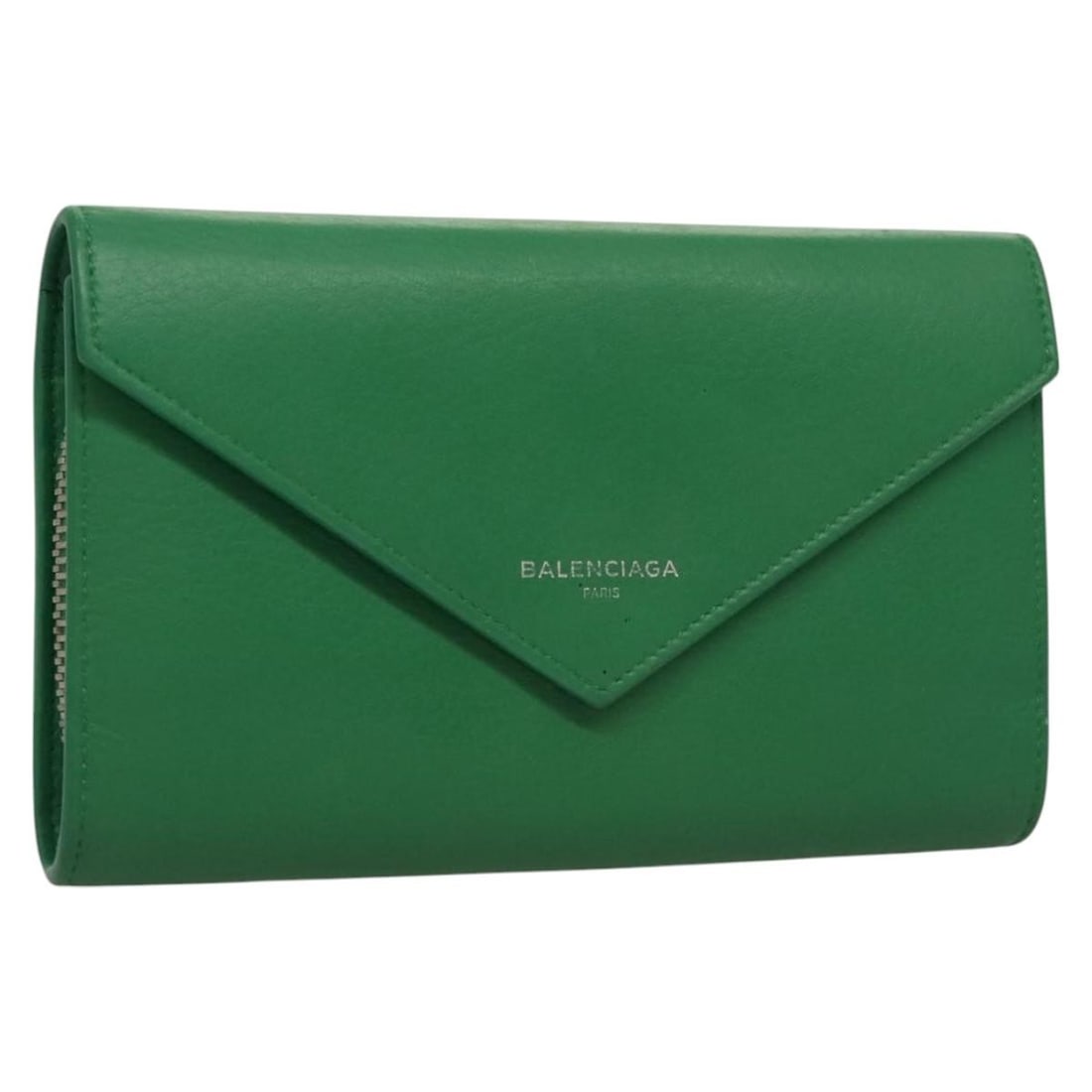 Balenciaga Green Leather Zip Around Wallet 371661 Italy Auth (1 of 18)