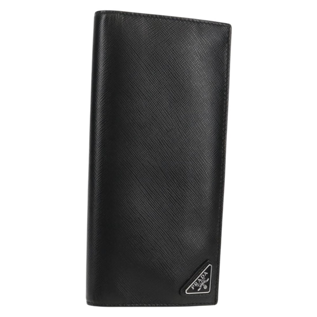 PRADA Black Saffiano Leather Wallet Authentic Italy 156712V: PRADA Black Saffiano Leather Wallet Authentic Italy 156712V This PRADA wallet is crafted from high-quality Saffiano leather in an elegant black hue. Designed in Italy, it features a sleek style that m