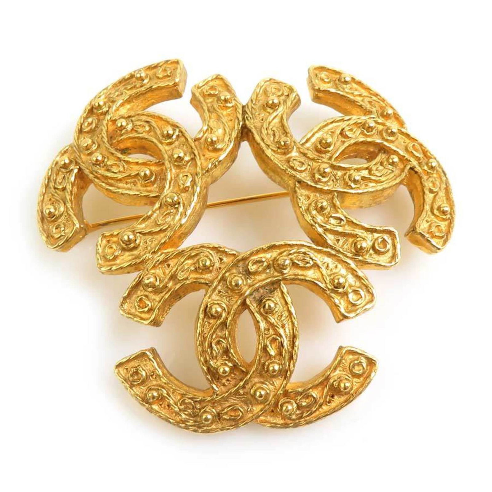 Gold Plated Coco Mark Brooch by Chanel 5cm France (1 of 5)