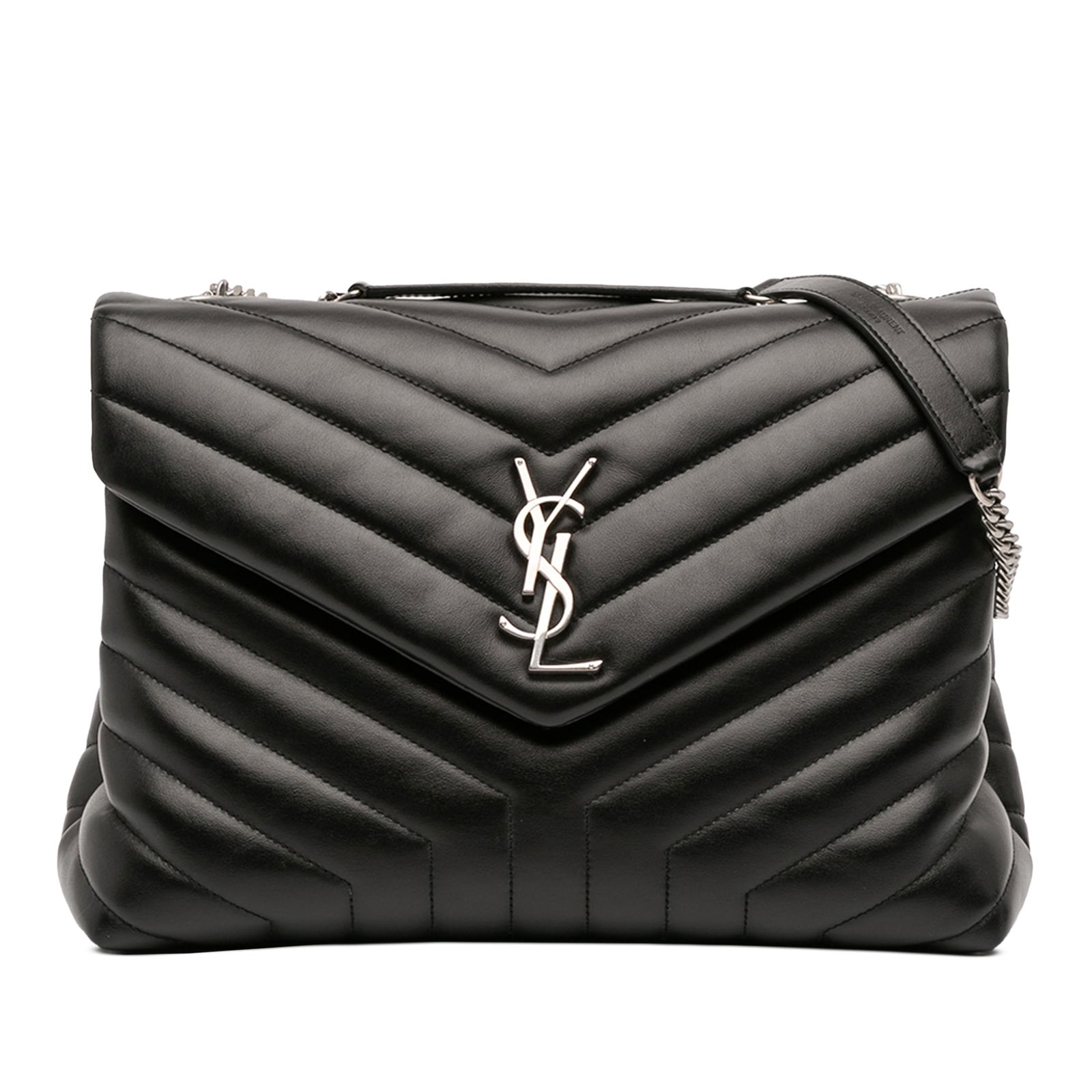 Black Leather LouLou Medium Shoulder Bag by Saint Laurent (1 of 11)