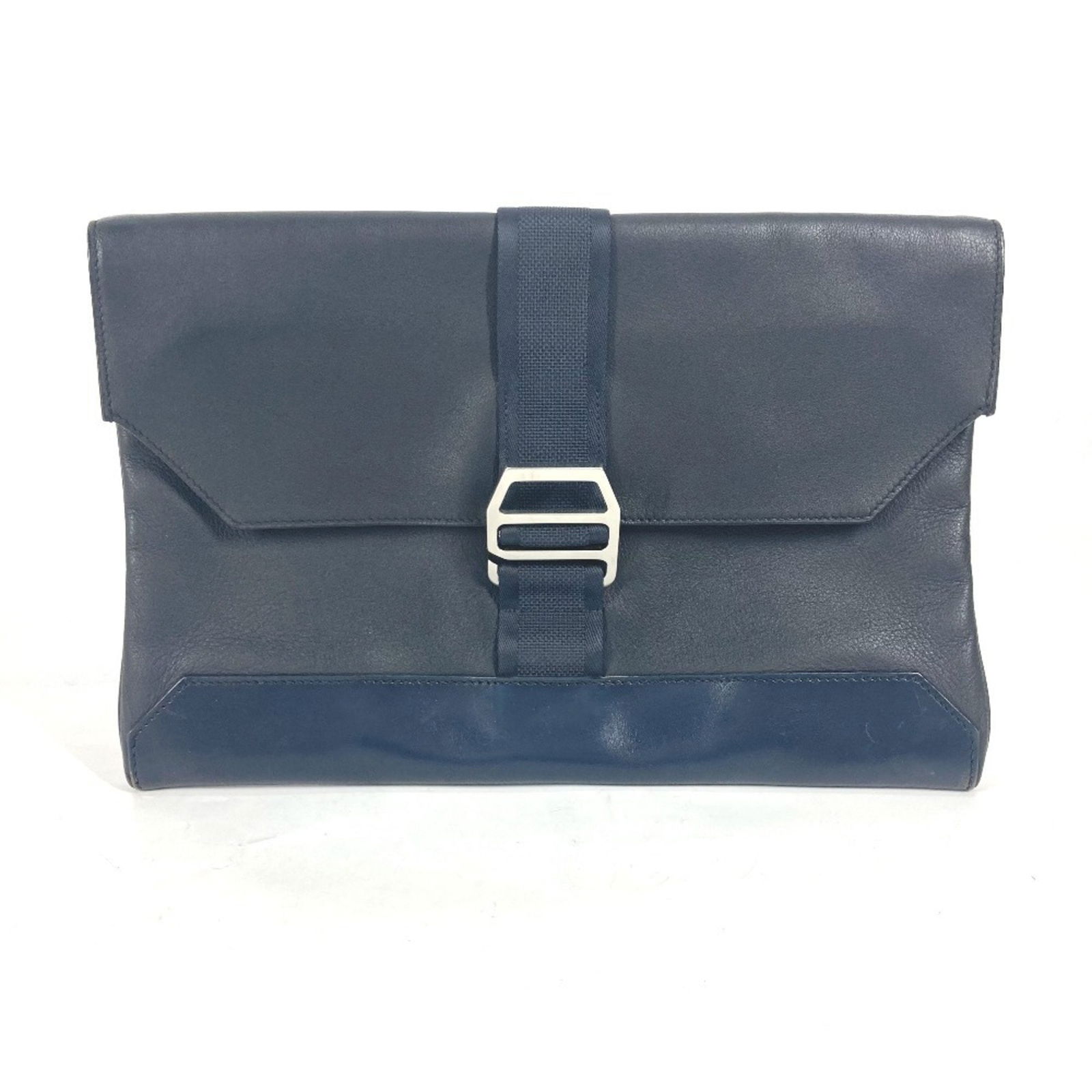 Navy Leather Cityslide Bag by Hermes France 22cm x 32.5cm (1 of 15)