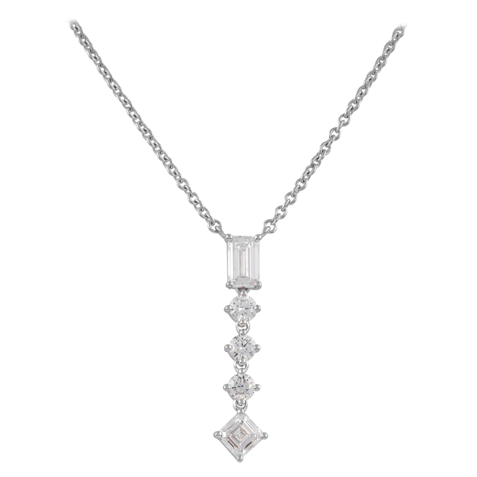 GIA Certified 1.56ct Diamond Pendant Necklace 18k White Gold (1 of 6)
