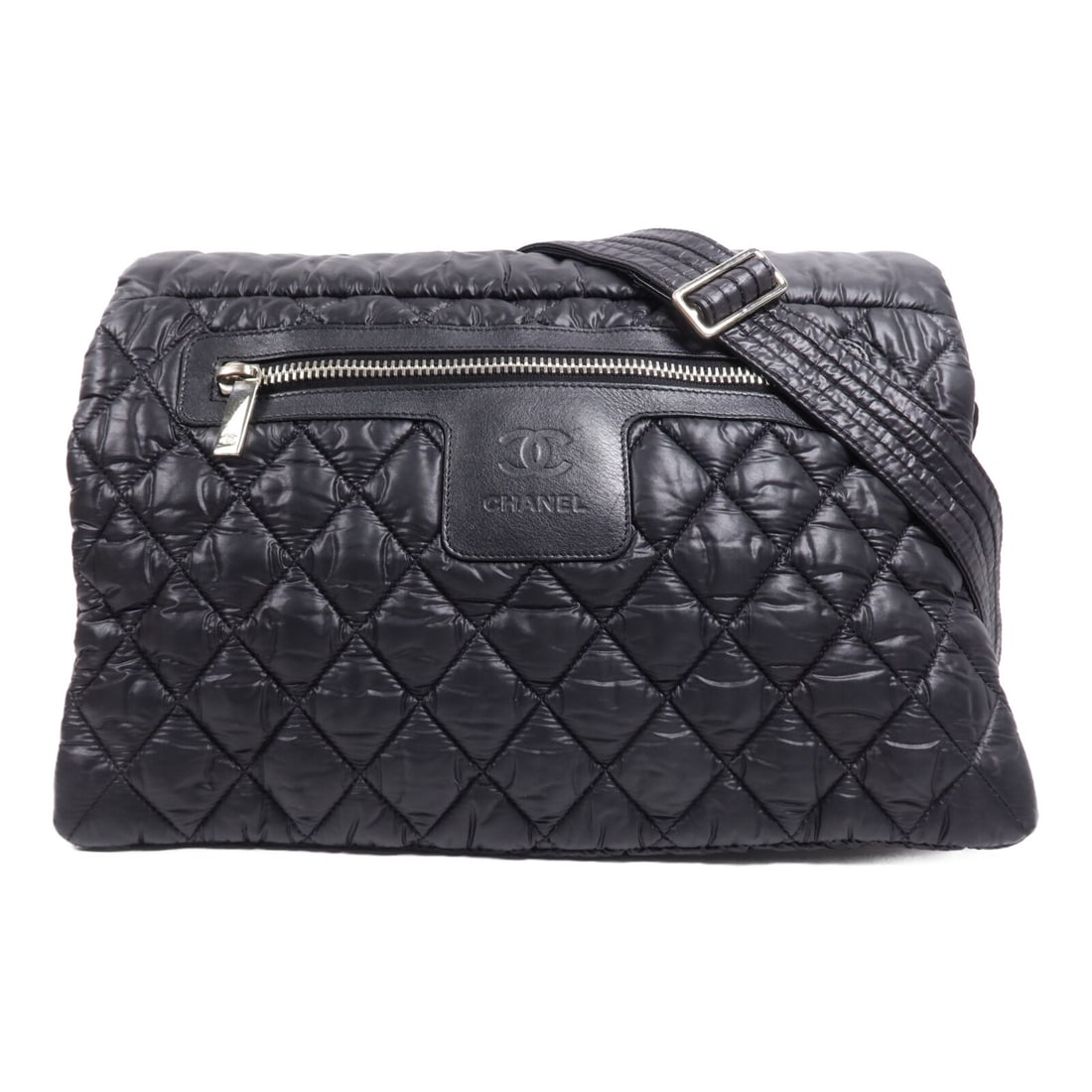 CHANEL Coco Cocoon Black Nylon Messenger Shoulder Bag SHW (1 of 18)