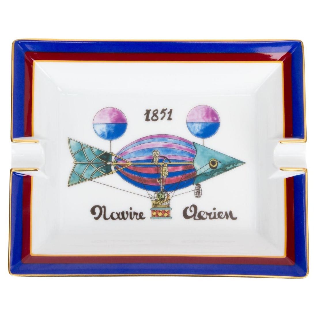 Hermes Navire Aerien 1851 Vintage Ashtray from France: Hermes Navire Aerien 1851 Vintage Ashtray from France Discover the elegance of the Hermes Navire Aerien 1851 ashtray, a vintage piece that embodies luxury and sophistication. This stunning ashtray fea