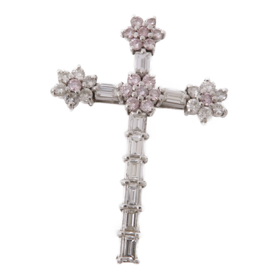 JEWELRY PT900 Platinum Pendant Top with Pink Diamond (1 of 9)