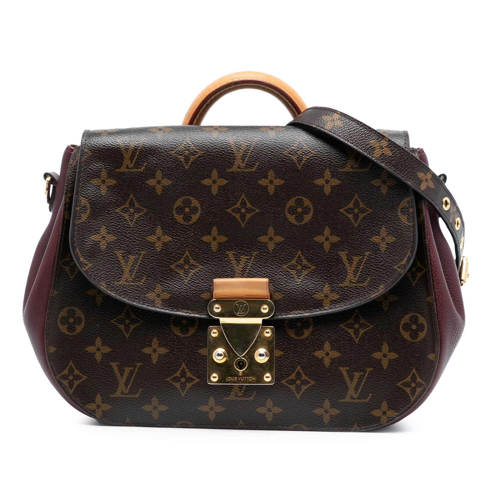 Monogram Eden MM brown shoulder bag by Louis Vuitton with vachetta handle: Monogram Eden MM brown shoulder bag by Louis Vuitton with vachetta handle The Louis Vuitton Monogram Eden MM features a monogram canvas and leather construction with a rolled vachetta leather top hand