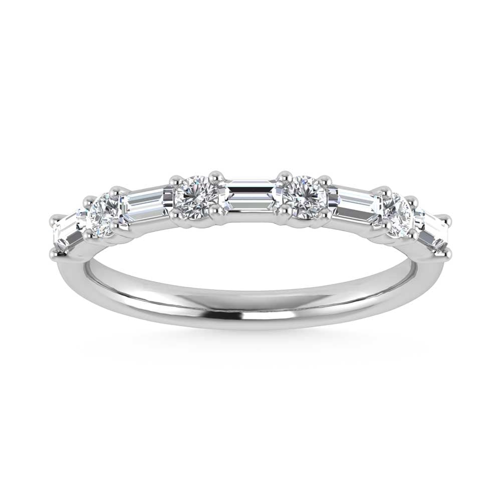 14K White Gold Lab Grown Diamond 1/3 Ct.Tw. Stackable Band: 14K White Gold Lab Grown Diamond 1/3 Ct.Tw. Stackable Band The 14K White Gold Lab Grown Diamond Stackable Band with 1/3 Ct. of diamonds is a timeless and sustainable piece. The brilliant diamonds set