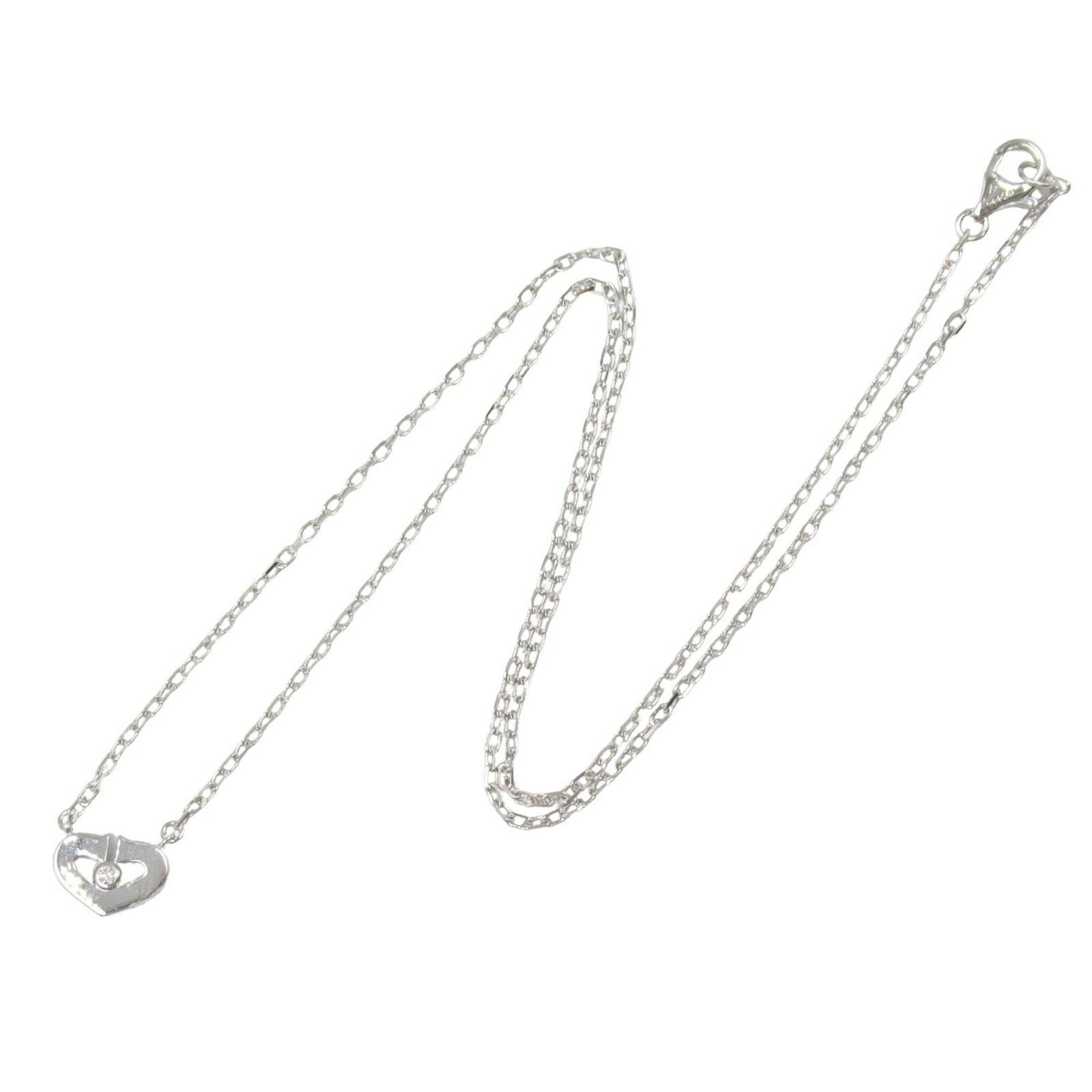 Cartier C Heart White Gold Necklace 39 cm Silver Tone: Cartier C Heart White Gold Necklace 39 cm Silver Tone This Cartier C Heart necklace is crafted from white gold and features a silver tone. Designed for women, it showcases a refined C heart motif. The