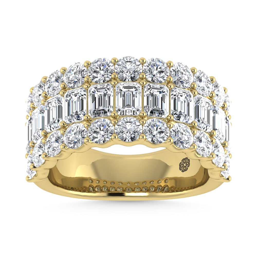 14K Yellow Gold 3 Ct.Tw. Lab Grown Diamond Round and Emerald Cut Fashion Band: 14K Yellow Gold 3 Ct.Tw. Lab Grown Diamond Round and Emerald Cut Fashion Band Designed in radiant 14K yellow gold, this fashion band showcases round and emerald cut lab grown diamonds totaling 3 Ct.Tw