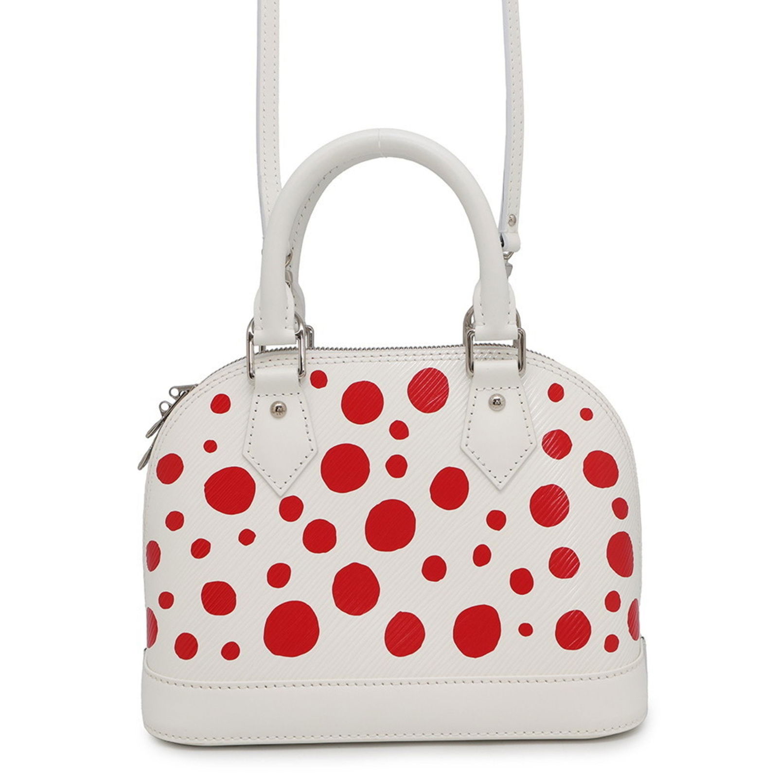 Louis Vuitton Alma BB White Leather Handbag 18cm x 23.5cm x 11.5cm: Louis Vuitton Alma BB White Leather Handbag 18cm x 23.5cm x 11.5cm This Louis Vuitton Alma BB handbag features a compact silhouette crafted from white leather. Designed for women, it offers both style