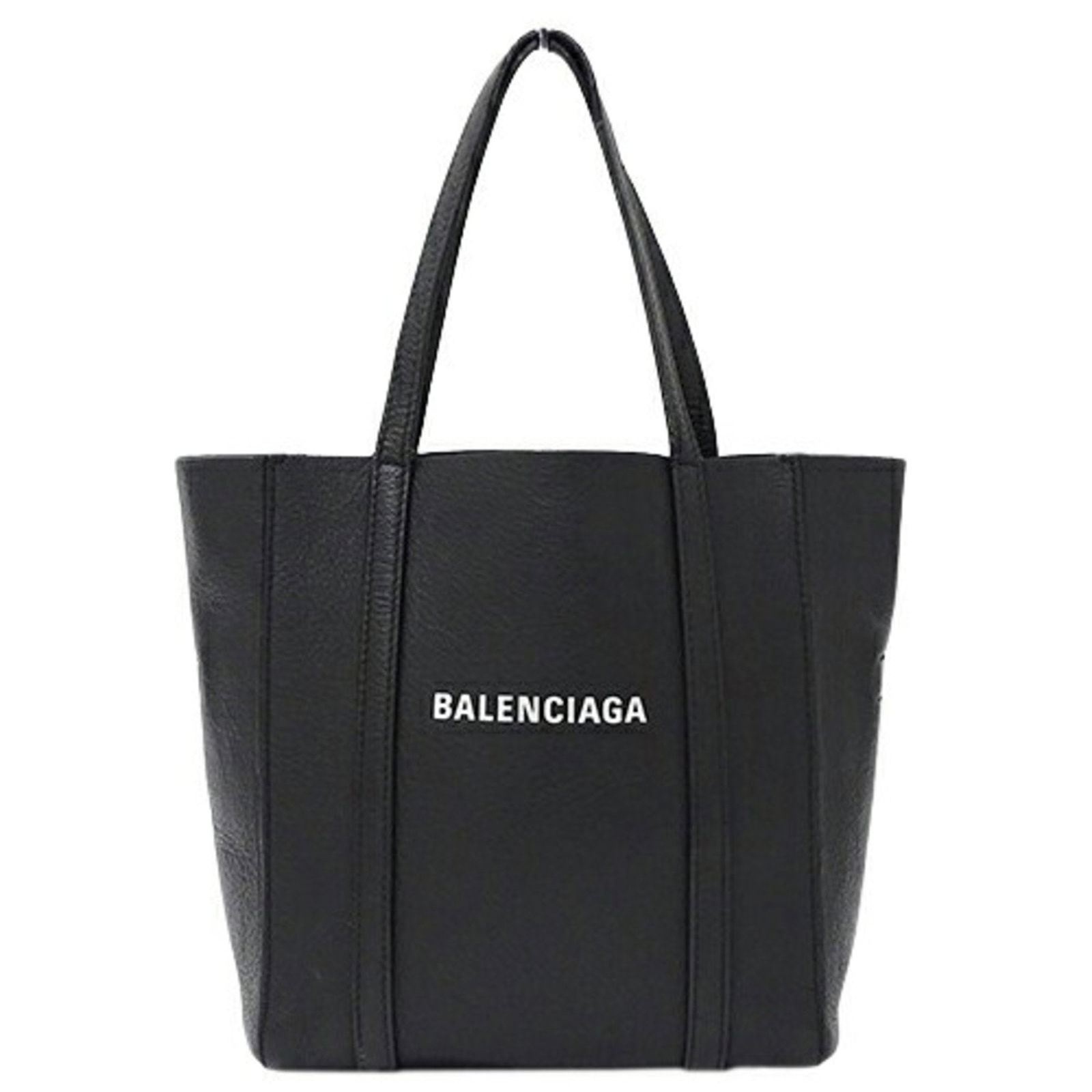 Black Leather Everyday Cabas Tote Bag by Balenciaga for Women: Black Leather Everyday Cabas Tote Bag by Balenciaga for Women The Balenciaga Everyday Cabas is a women's tote bag crafted from black leather. Designed for daily use, it features a spacious interior an