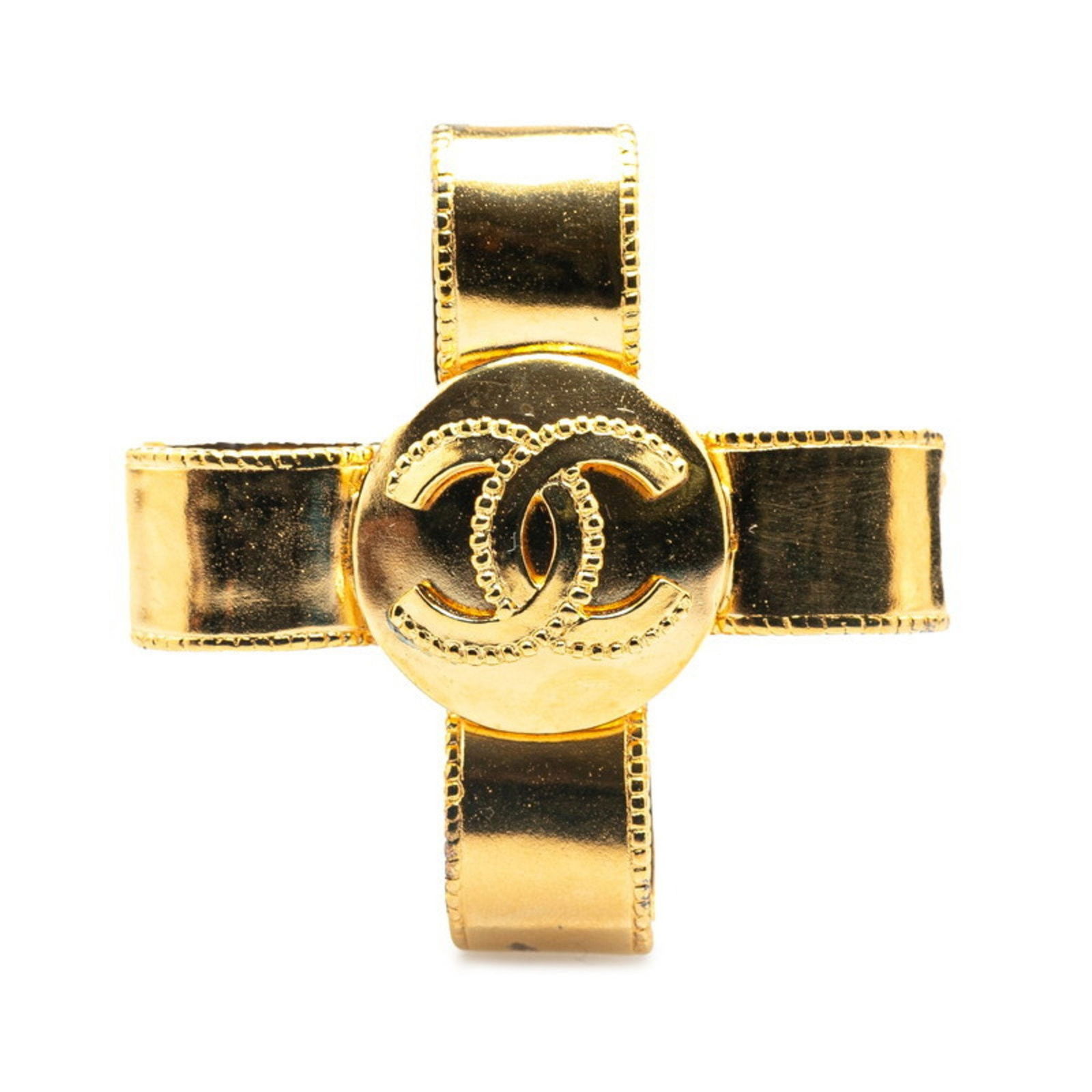 Gold Plated Chanel Coco Mark Brooch 5.44cm French Design (1 of 1)
