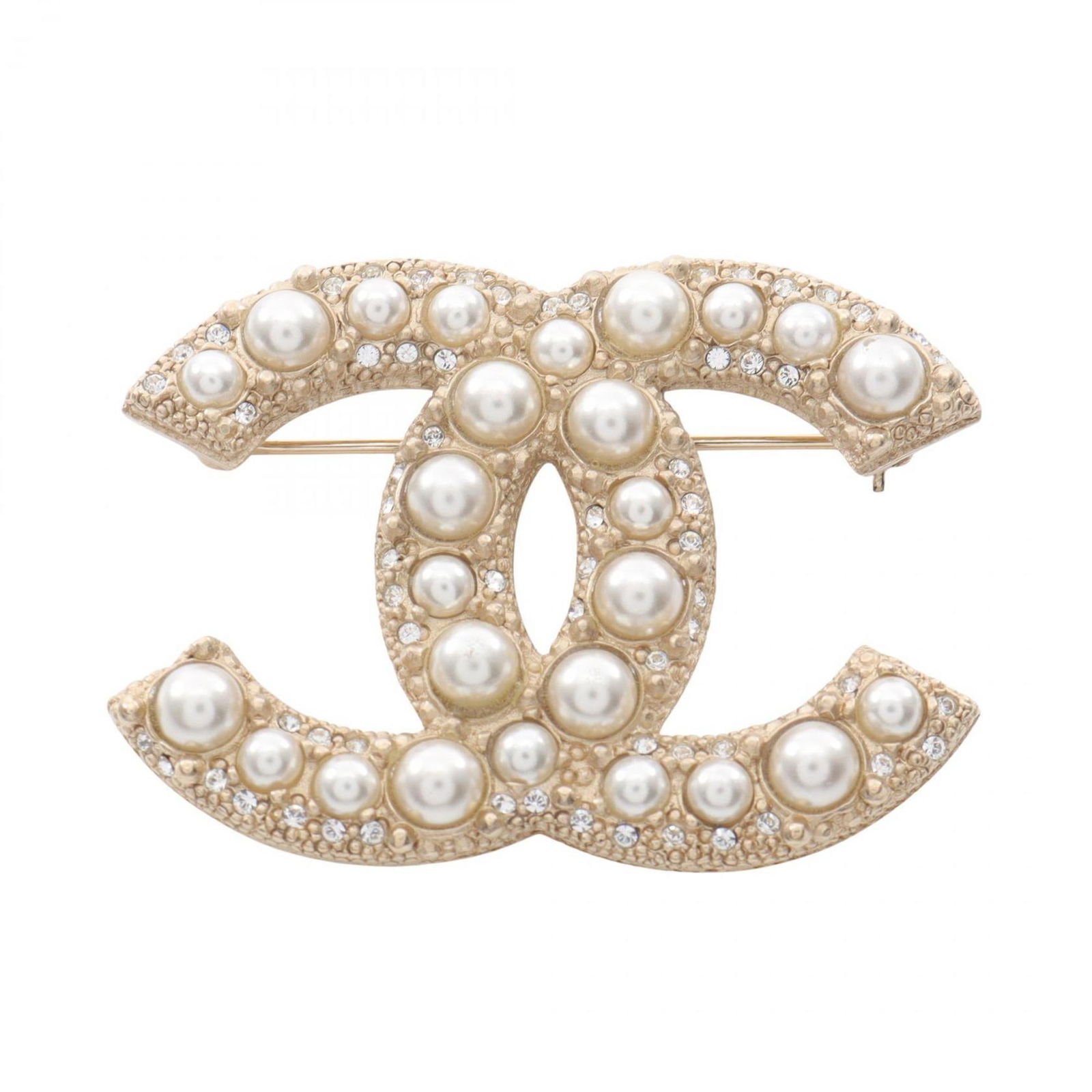 Chanel Coco Mark Gold Plated Brooch 3.7cm x 4.8cm France (1 of 1)