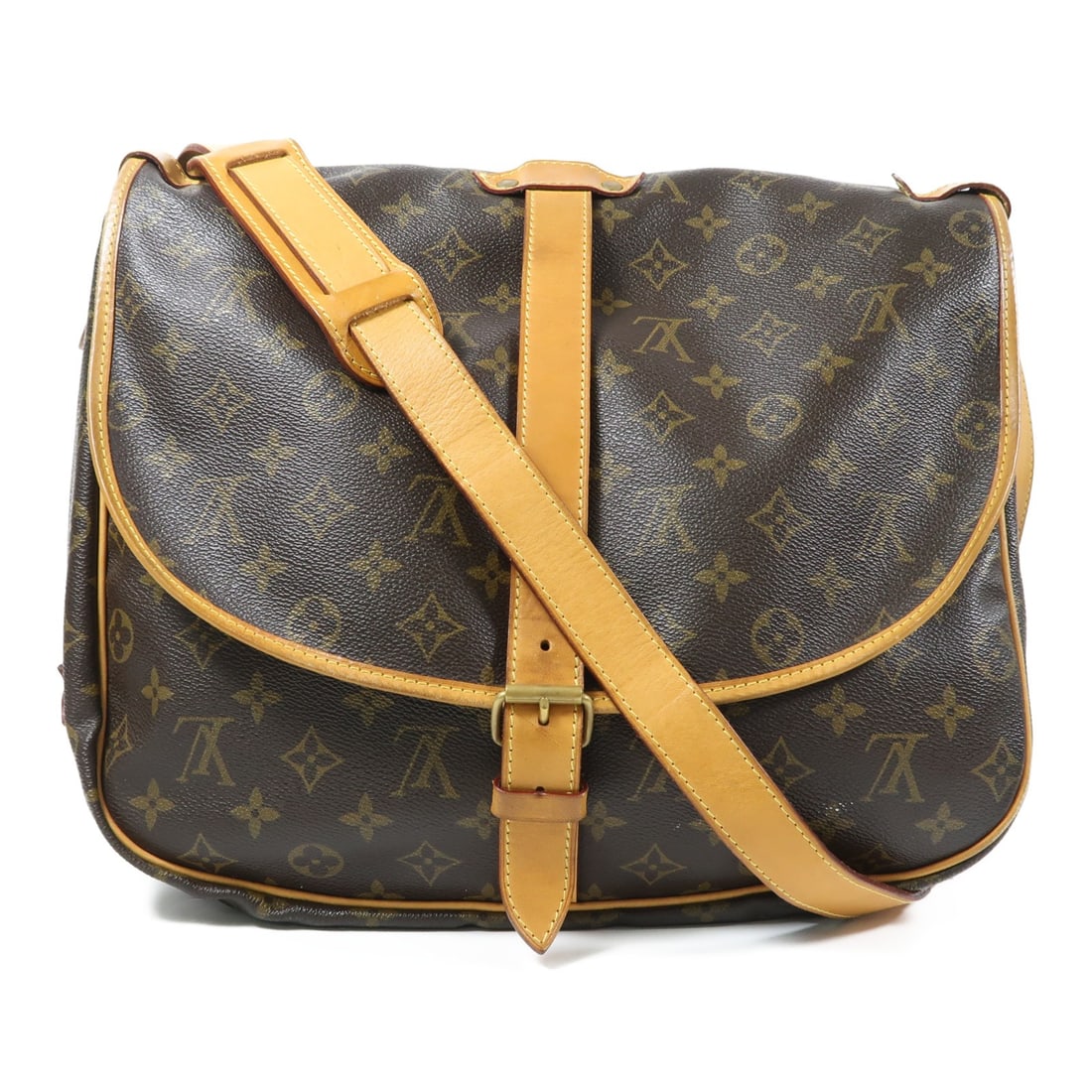 LOUIS VUITTON Saumur 35 Brown Monogram Crossbody Shoulder Bag (1 of 13)
