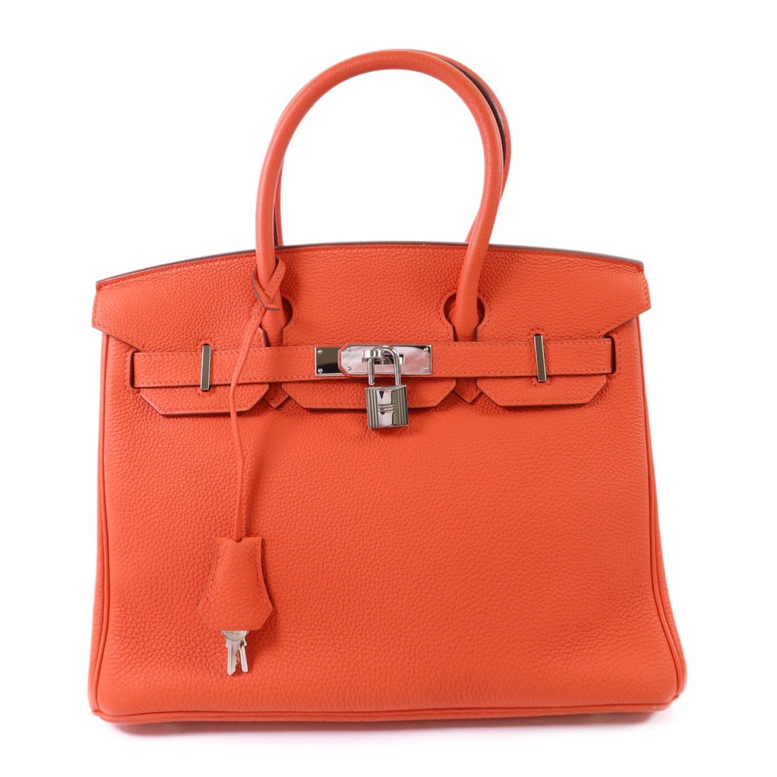 Hermes Birkin 30 Togo Leather Orange Handbag Palladium Hardware (1 of 18)