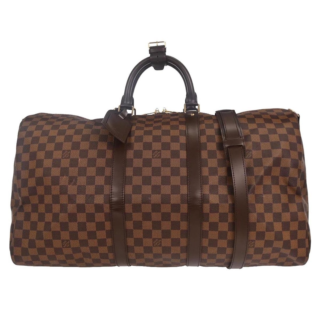 Louis Vuitton Keepall Bandouliere 55 Damier Duffle Bag N41414: Louis Vuitton Keepall Bandouliere 55 Damier Duffle Bag N41414 This Louis Vuitton Damier Keepall Bandouliere 55 Duffle Bag is a stylish and spacious accessory perfect for casual occasions. Crafted from
