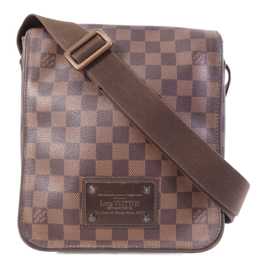 Louis Vuitton Damier Brooklyn PM Brown Canvas Shoulder Messenger Bag N51210: Louis Vuitton Damier Brooklyn PM Brown Canvas Shoulder Messenger Bag N51210 This is a Louis Vuitton Brooklyn PM shoulder messenger bag in Damier brown. Crafted from durable PVC coated canvas, the bag