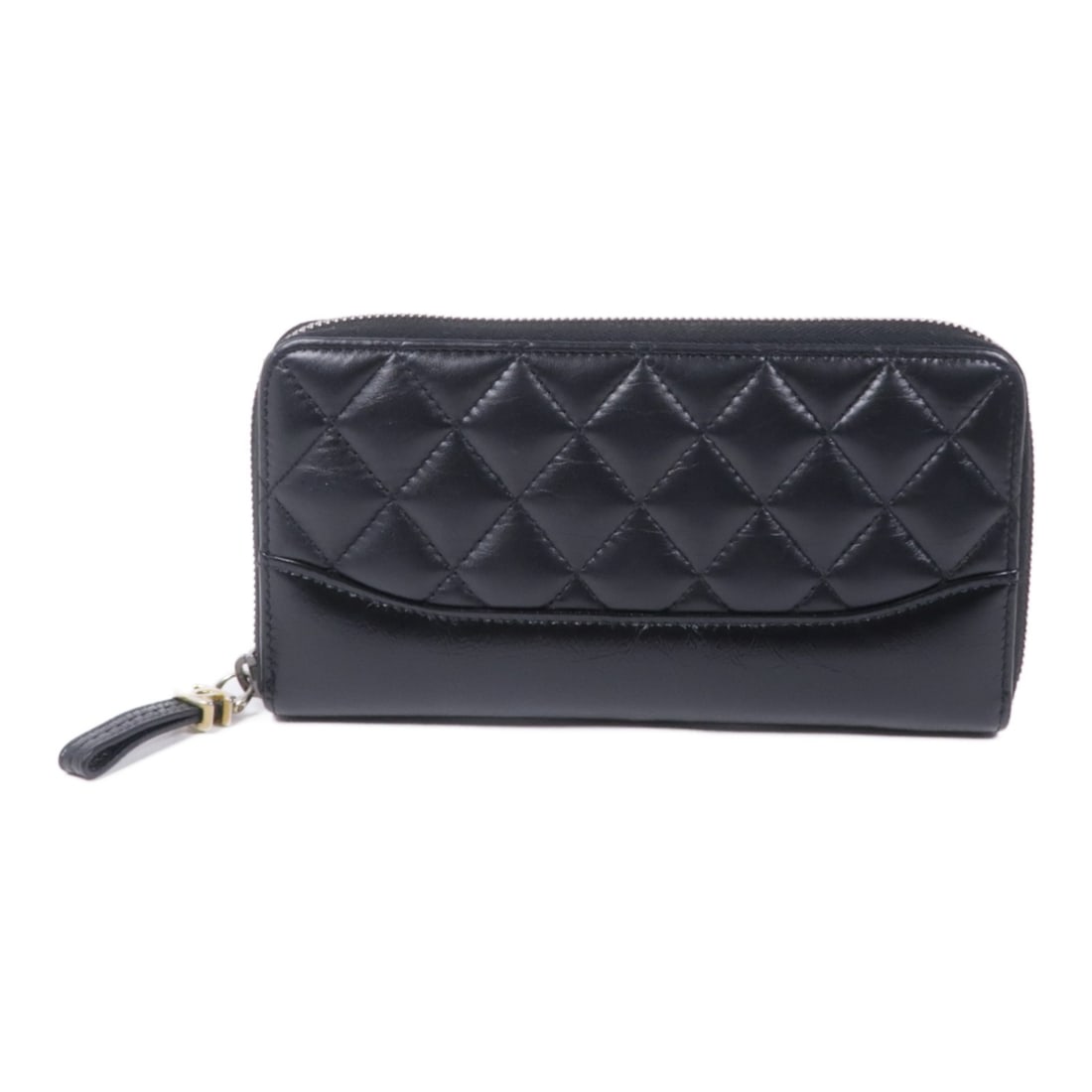 CHANEL Zippy Long Wallet A84405 Black Calfskin Leather SHW (1 of 17)