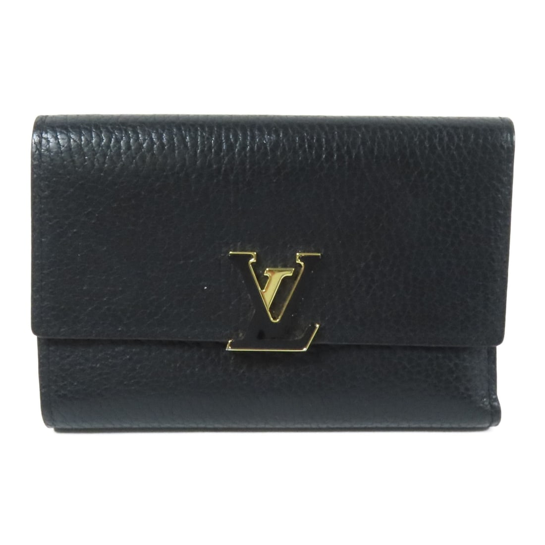 LOUIS VUITTON Capucines Compact Wallet M62157 Black Calfskin GHW (1 of 17)