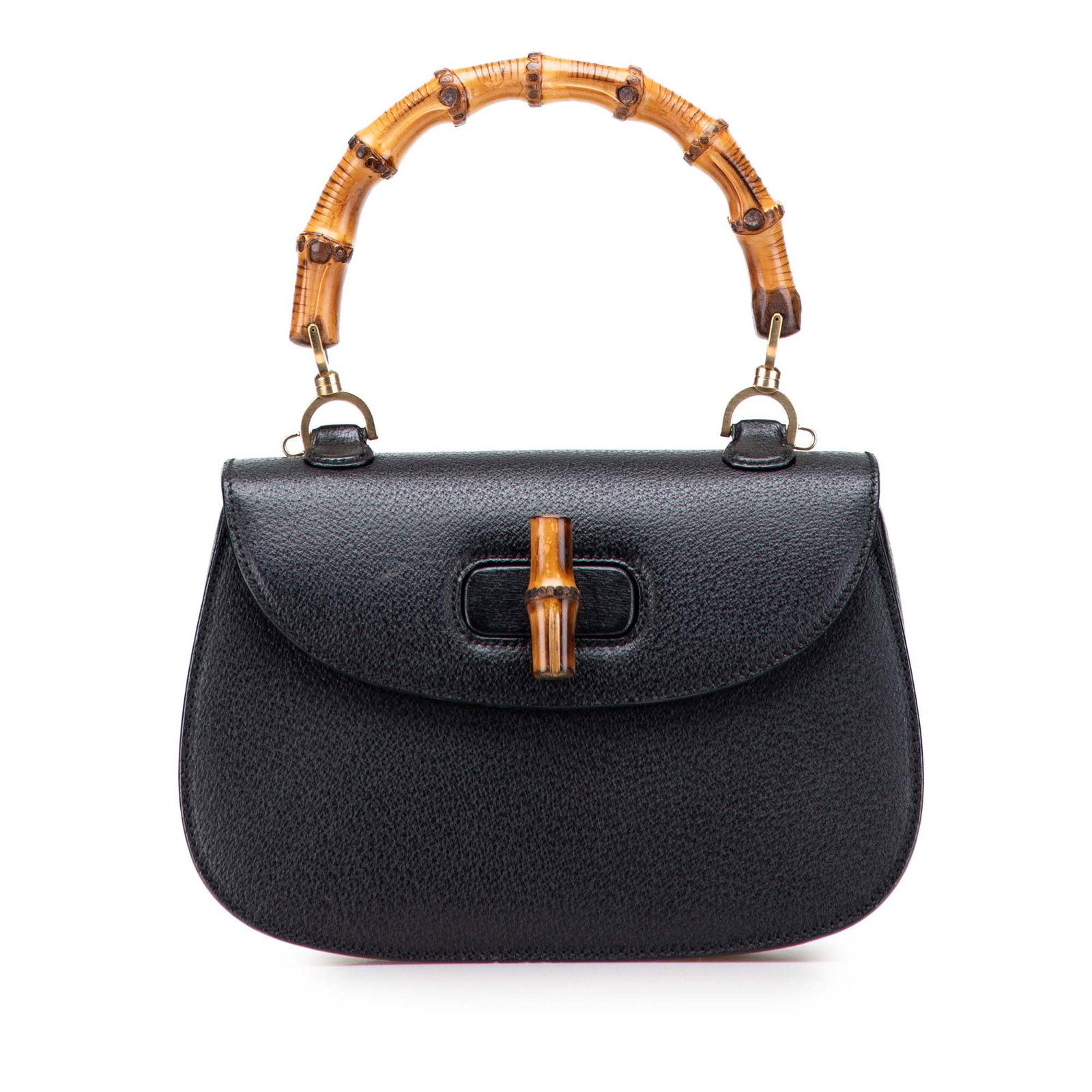 Gucci Calfskin Bamboo Night Black Leather Handbag Italy (1 of 11)