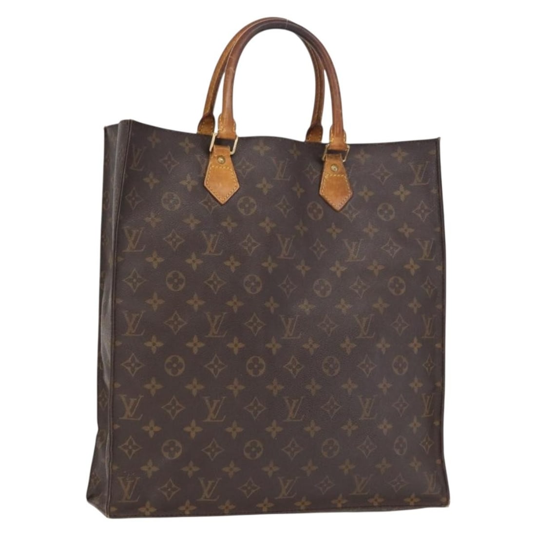 Louis Vuitton Sac Plat Monogram Canvas Handbag M51140 France: Louis Vuitton Sac Plat Monogram Canvas Handbag M51140 France This Louis Vuitton Sac Plat handbag features the iconic Monogram canvas exterior in classic monogram color. Crafted in France, the bag offe