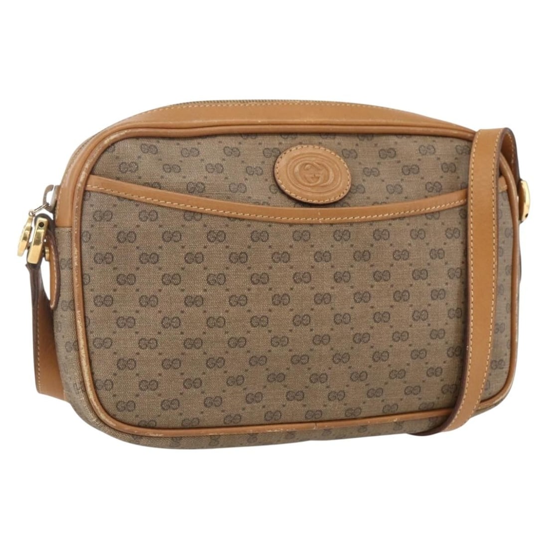 Beige Gold Micro GG Supreme Shoulder Bag Gucci 007 113 0095 PVC Leather: Beige Gold Micro GG Supreme Shoulder Bag Gucci 007 113 0095 PVC Leather This GUCCI Micro GG Supreme shoulder bag is crafted from beige and gold PVC leather with micro small GG canvas detailing. Made i