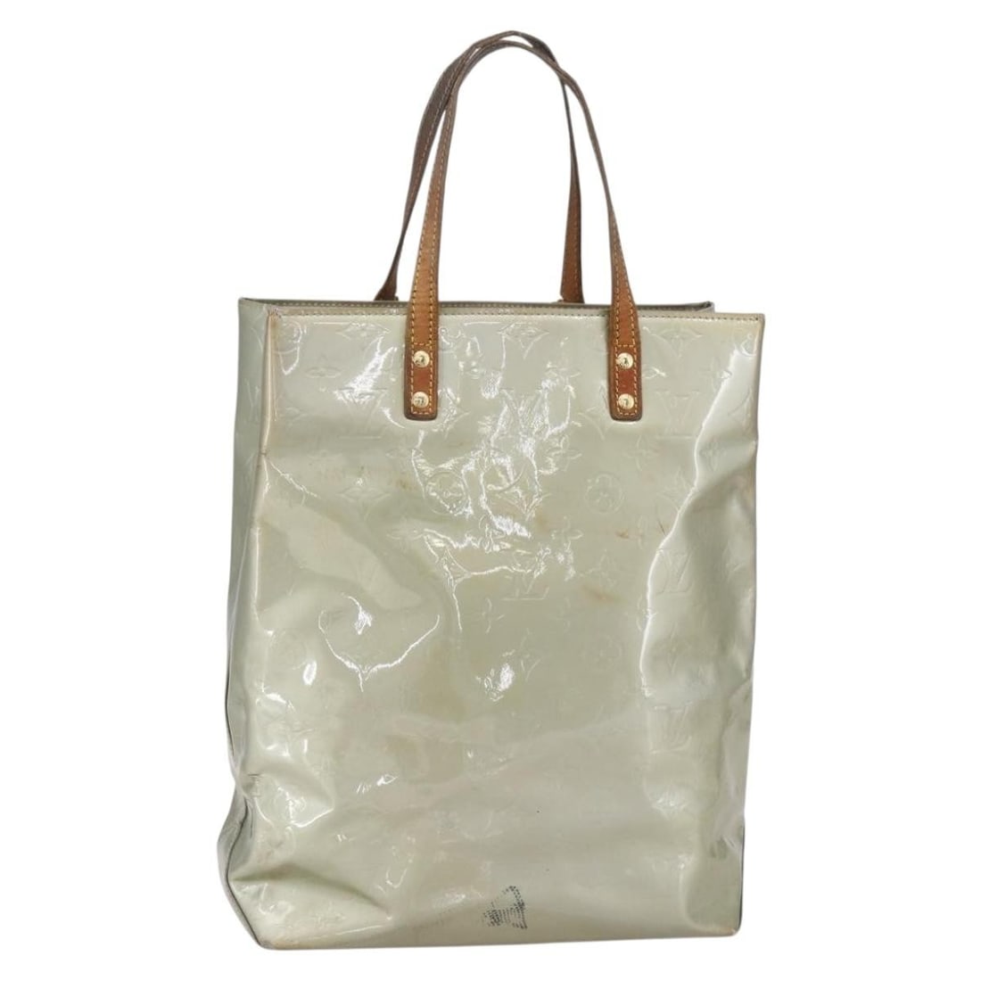 LOUIS VUITTON Monogram Vernis Reade MM Hand Bag Gris M91142 Auth (1 of 18)