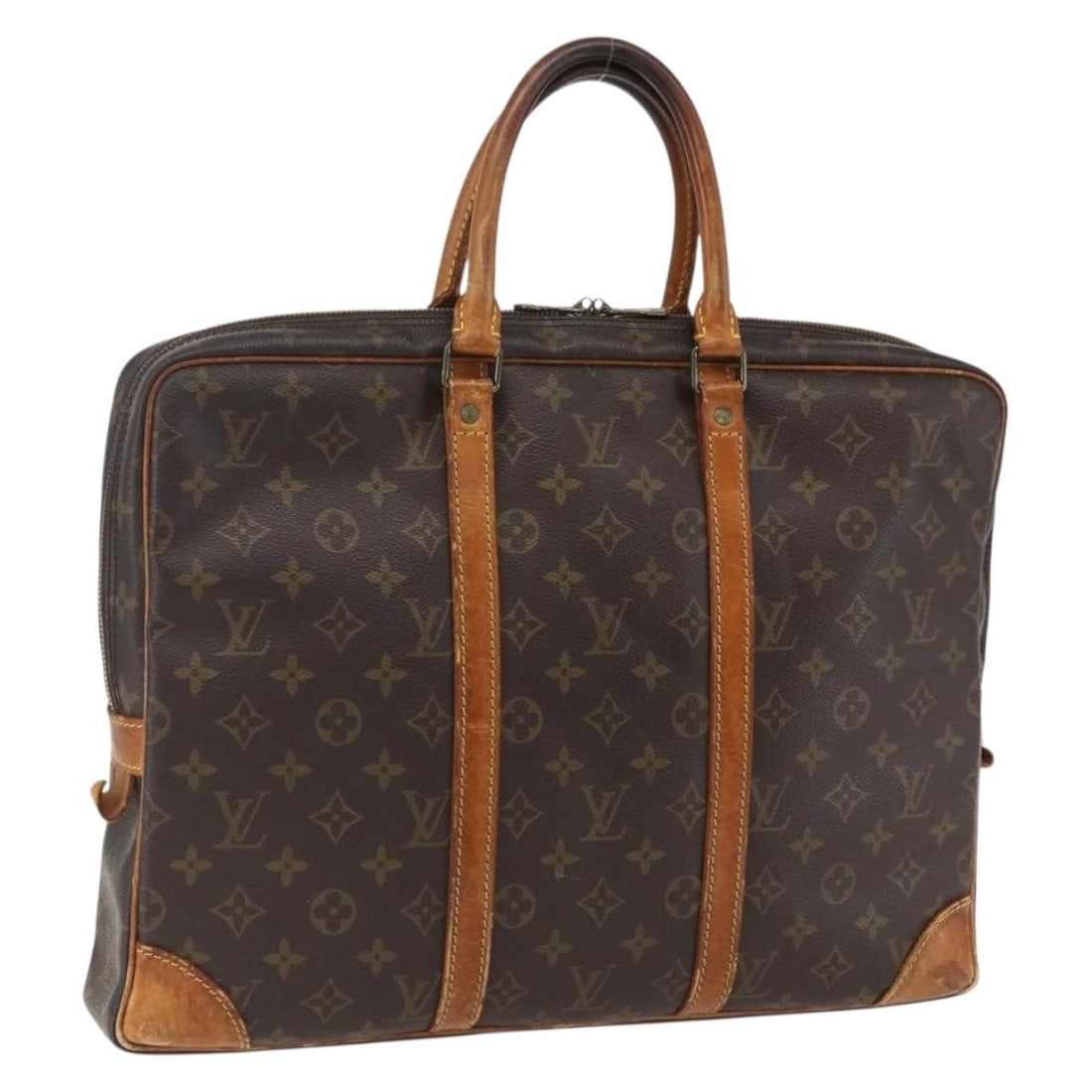 Louis Vuitton Monogram Canvas Porte Documents Voyage M53361 Business Briefcase: Louis Vuitton Monogram Canvas Porte Documents Voyage M53361 Business Briefcase This Louis Vuitton Monogram Porte Documents Voyage business bag features the iconic monogram canvas exterior with leather