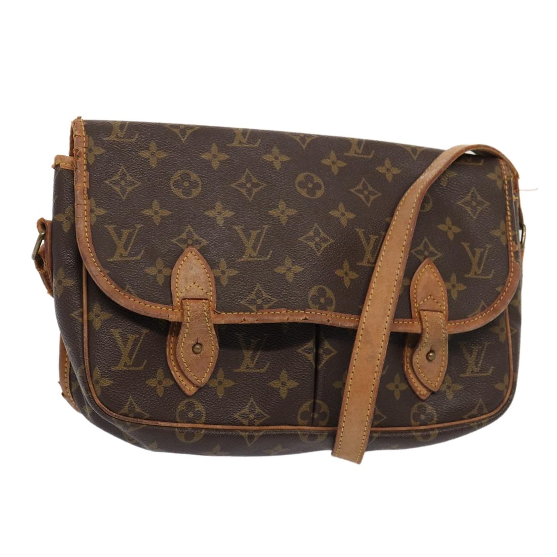 LOUIS VUITTON Monogram Gibeciere MM Shoulder Bag M42247 France: LOUIS VUITTON Monogram Gibeciere MM Shoulder Bag M42247 France This LOUIS VUITTON Monogram Gibeciere MM Shoulder Bag (M42247) is a classic piece crafted from durable Monogram Canvas, showcasing the ic
