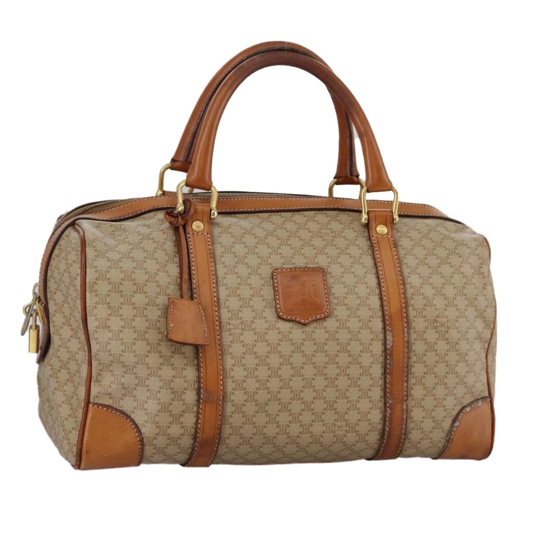 CELINE Macadam Canvas Beige Hand Bag Made in Italy: CELINE Macadam Canvas Beige Hand Bag Made in Italy This authentic CELINE Macadam Canvas Hand Bag is a stylish and functional accessory crafted in Italy. The exterior features a classic beige color wit