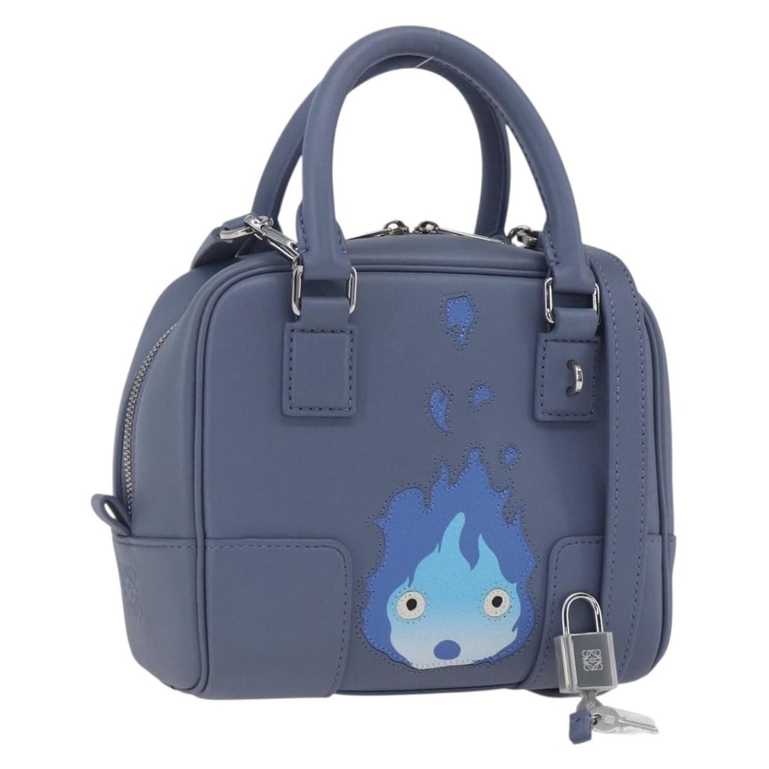 Amazona 15 Calcifer Leather Handbag by Loewe Studio Ghibli Howl's Moving Castle: Amazona 15 Calcifer Leather Handbag by Loewe Studio Ghibli Howl's Moving Castle This LOEWE Amazona 15 Calcifer Howl's Castle Ghibli Amazona 15 Bag is a stylish and compact 2-way handbag crafted from l