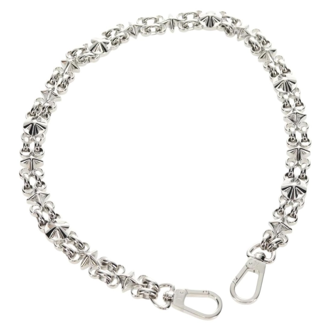 LOUIS VUITTON Silver Metal Chain Shoulder Strap Auth 150634M: LOUIS VUITTON Silver Metal Chain Shoulder Strap Auth 150634M Enhance your style with this authentic Louis Vuitton Chain Shoulder Strap. Crafted from durable metal in a striking silver color, this stra