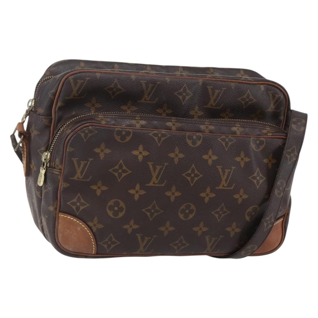 LOUIS VUITTON Monogram Nile Shoulder Bag M45244 Auth France: LOUIS VUITTON Monogram Nile Shoulder Bag M45244 Auth France The LOUIS VUITTON Monogram Nile Shoulder Bag (Product No. M45244) is a stylish accessory crafted from durable Monogram Canvas. This shoulder